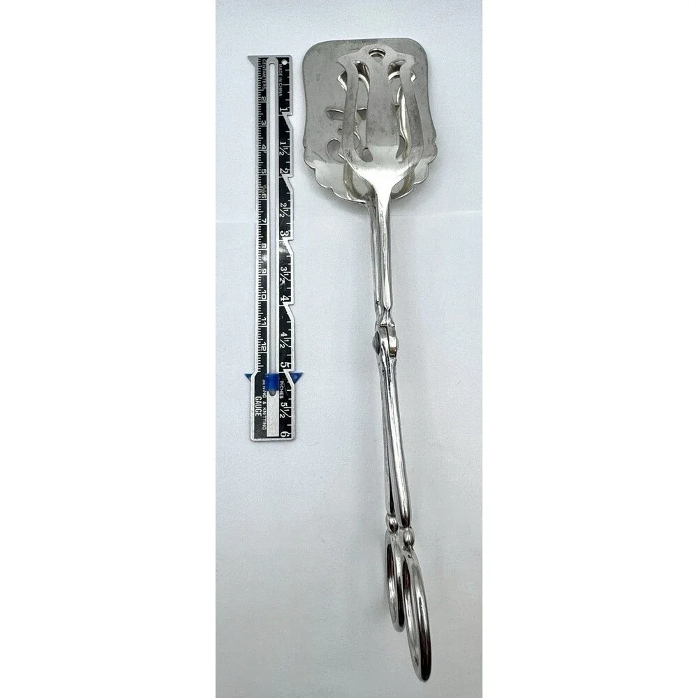 Vintage Leonard Silver Plated Cake Tongs Made in Italy Confection  Silverware